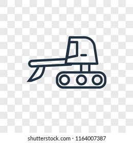Excavator vector icon isolated on transparent background, Excavator logo concept