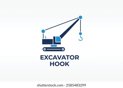 Excavator vector, icon or logo sign isolated symbol illustration