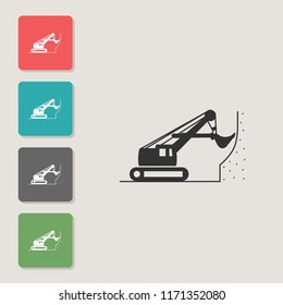 Excavator - vector icon. Symbol for web, infographics, print design and mobile UX/UI kit. Vector illustration, EPS10.