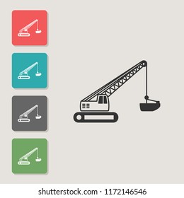 Excavator - vector icon. Symbol for web, infographics, print design and mobile UX/UI kit. Vector illustration, EPS10.