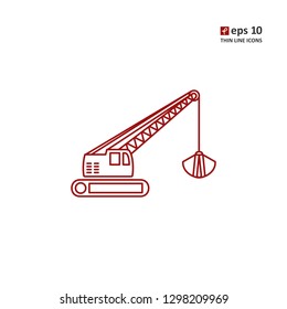 Excavator - vector icon. Symbol for web, infographics, print design and mobile UX/UI kit. Vector illustration, EPS10.