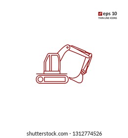 Excavator - vector icon. Symbol for web, infographics, print design and mobile UX/UI kit. Vector illustration, EPS10.