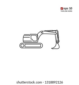 Excavator - vector icon. Symbol for web, infographics, print design and mobile UX/UI kit. Vector illustration, EPS10.