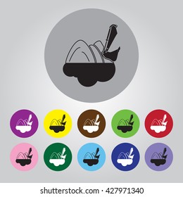 Excavator vector icon for web and mobile