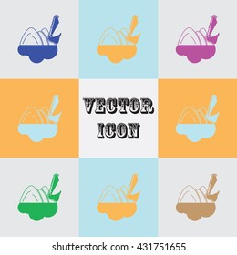 Excavator vector icon for web and mobile