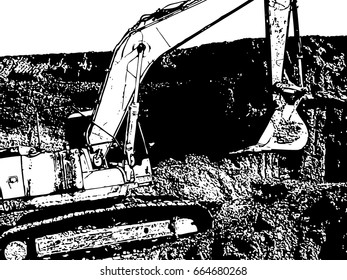 Excavator vector illustration