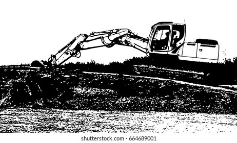 Excavator vector illustration