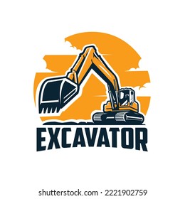 Excavator Vector Illustration Isolated Logo