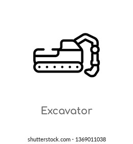 excavator vector line icon. Simple element illustration. excavator outline icon from industry concept. Can be used for web and mobile