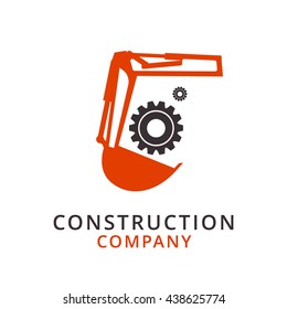 Excavator vector logo design template. digger or dredger icon.