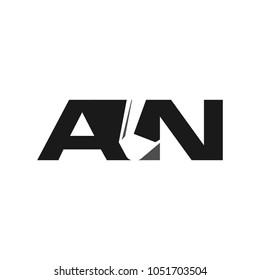 excavator vector logo. letter A and N.