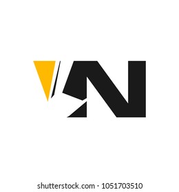 excavator vector logo. letter N.
