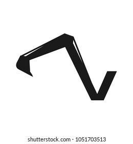 excavator vector logo. letter V.