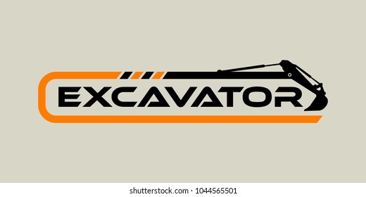 Excavator Vector Logo Template. construction, vector illustration