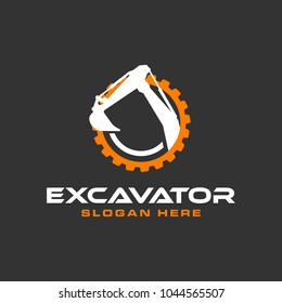 Excavator Vector Logo Template. construction, vector illustration