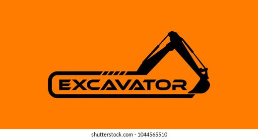 Excavator Vector Logo Template. construction, vector illustration