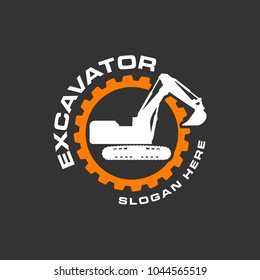 Excavator Vector Logo Template. construction, vector illustration