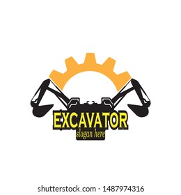 Excavator Vector Logo Template. construction, vector illustration
