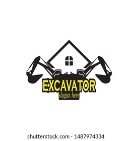 Excavator Vector Logo Template. construction, vector illustration
