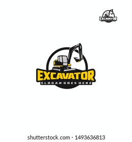 Excavator Vector Logo Template. construction, vector illustration