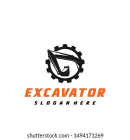 Excavator Vector Logo Template. construction, vector illustration