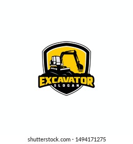 Excavator Vector Logo Template. construction, vector illustration