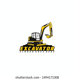 Excavator Vector Logo Template. construction, vector illustration