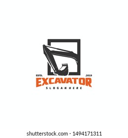 Excavator Vector Logo Template. construction, vector illustration