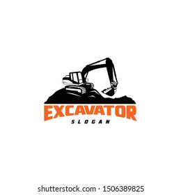 Excavator Vector Logo Template. construction, vector illustration