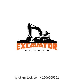 Excavator Vector Logo Template. construction, vector illustration