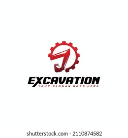 Excavator Vector Logo Template. construction, vector illustration