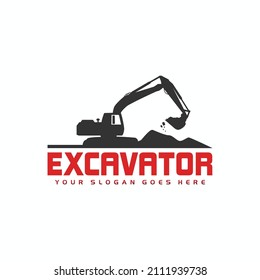 Excavator Vector Logo Template. construction, vector illustration