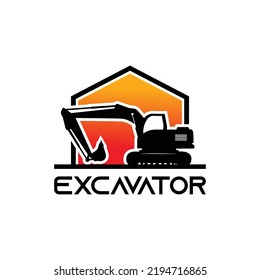 Excavator Vector Logo Template. construction, vector illustration