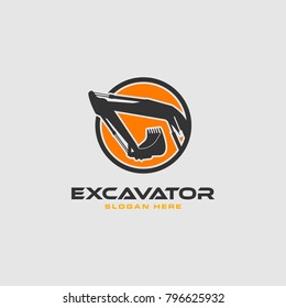 Excavator Vector Logo Template. construction, vector illustration