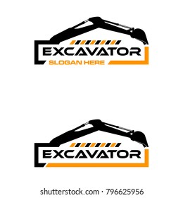 Excavator Vector Logo Template. construction, vector illustration