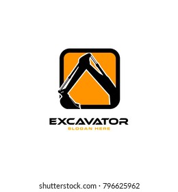 Excavator Vector Logo Template. construction, vector illustration