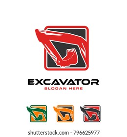 Excavator Vector Logo Template. construction, vector illustration