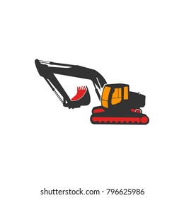 Excavator Vector Logo Template. construction, vector illustration