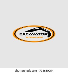 Excavator Vector Logo Template. construction, vector illustration