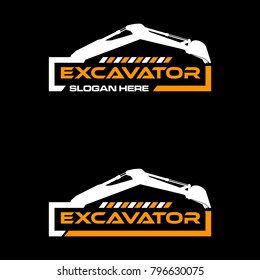 Excavator Vector Logo Template. construction, vector illustration