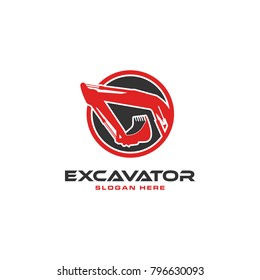 Excavator Vector Logo Template. construction, vector illustration