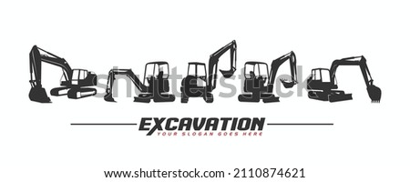 Excavator Vector Logo Template. construction, vector illustration