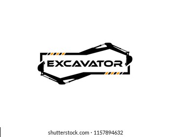 Excavator Vector Logo Template. logo for heavy equipment,construction,industrial etc, vector illustration