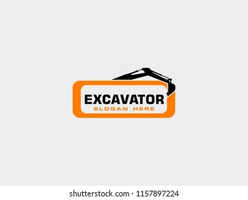 Excavator Vector Logo Template. logo for heavy equipment,construction,industrial etc, vector illustration