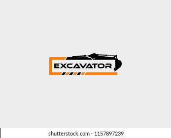 Excavator Vector Logo Template. logo for heavy equipment,construction,industrial etc, vector illustration