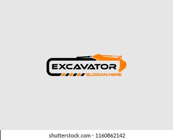 Excavator Vector Logo Template. logo for heavy equipment,construction,industrial etc, vector illustration