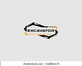 Excavator Vector Logo Template. logo for heavy equipment,construction,industrial etc, vector illustration