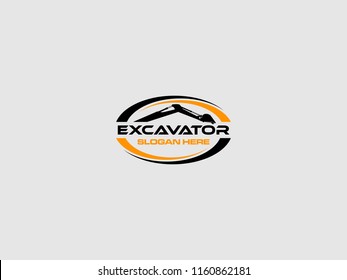 Excavator Vector Logo Template. logo for heavy equipment,construction,industrial etc, vector illustration