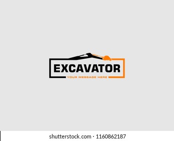 Excavator Vector Logo Template. logo for heavy equipment,construction,industrial etc, vector illustration