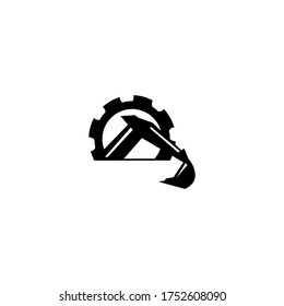 Excavator Vector Logo Template. Heavy equipment logo vector for construction company.